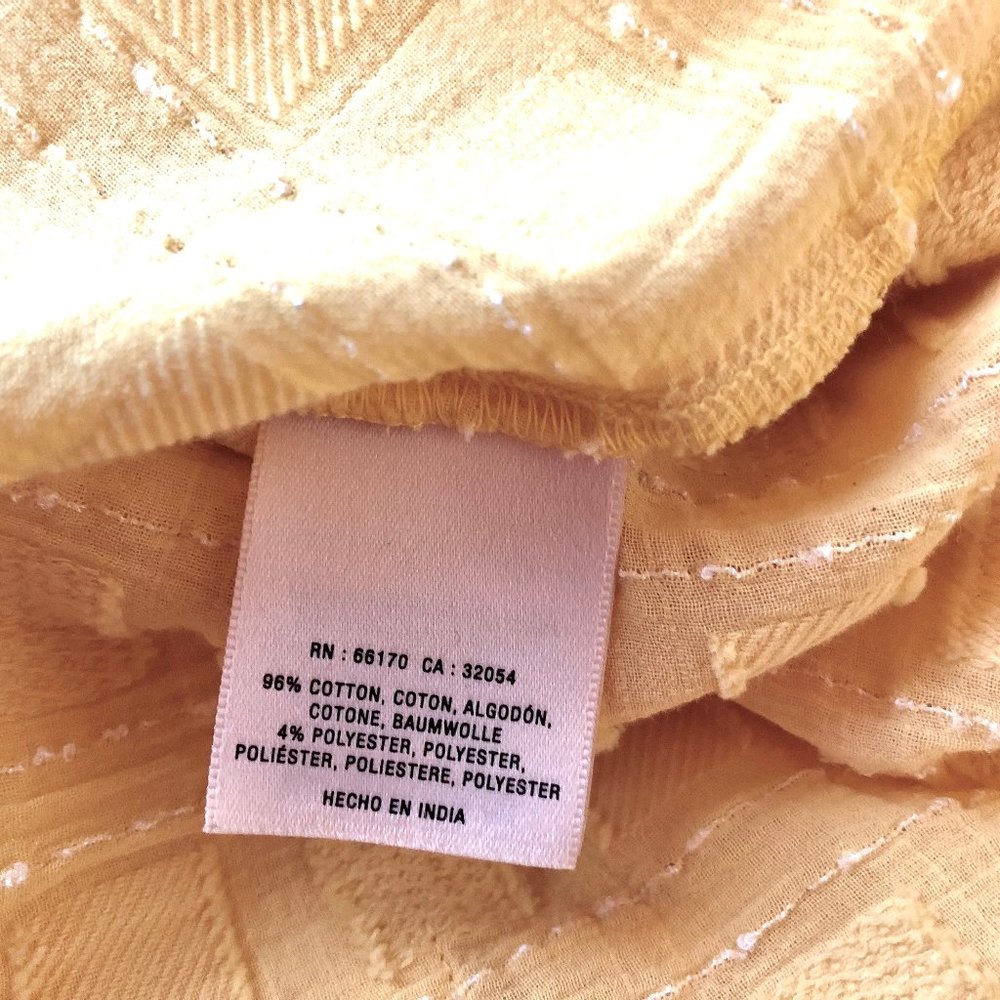 Ace & Jig Yellow Textured Square Jacquard Short Dress XXS Cotton Anthropologie - Picture 9 of 13